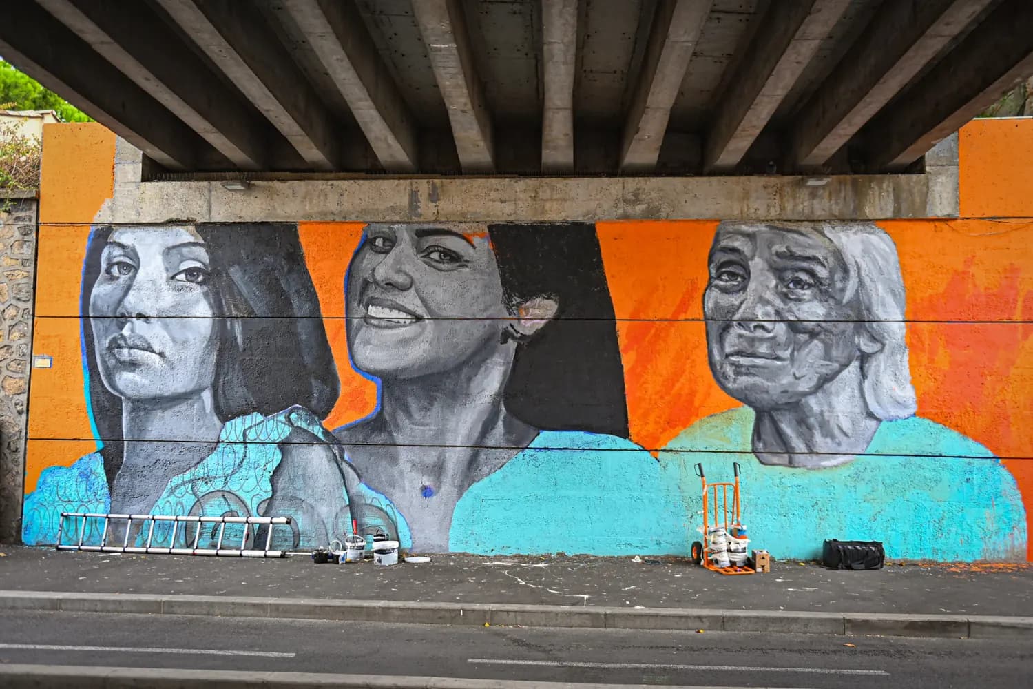 Fresque de portraits féminins à Figuerolles, Montpellier